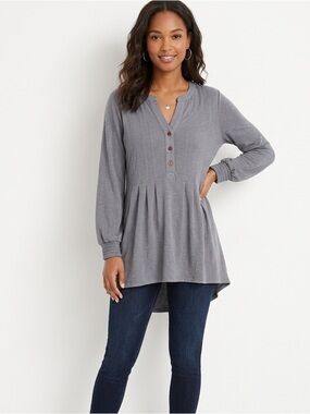 💥NWT Wonderly Gray Heather Top